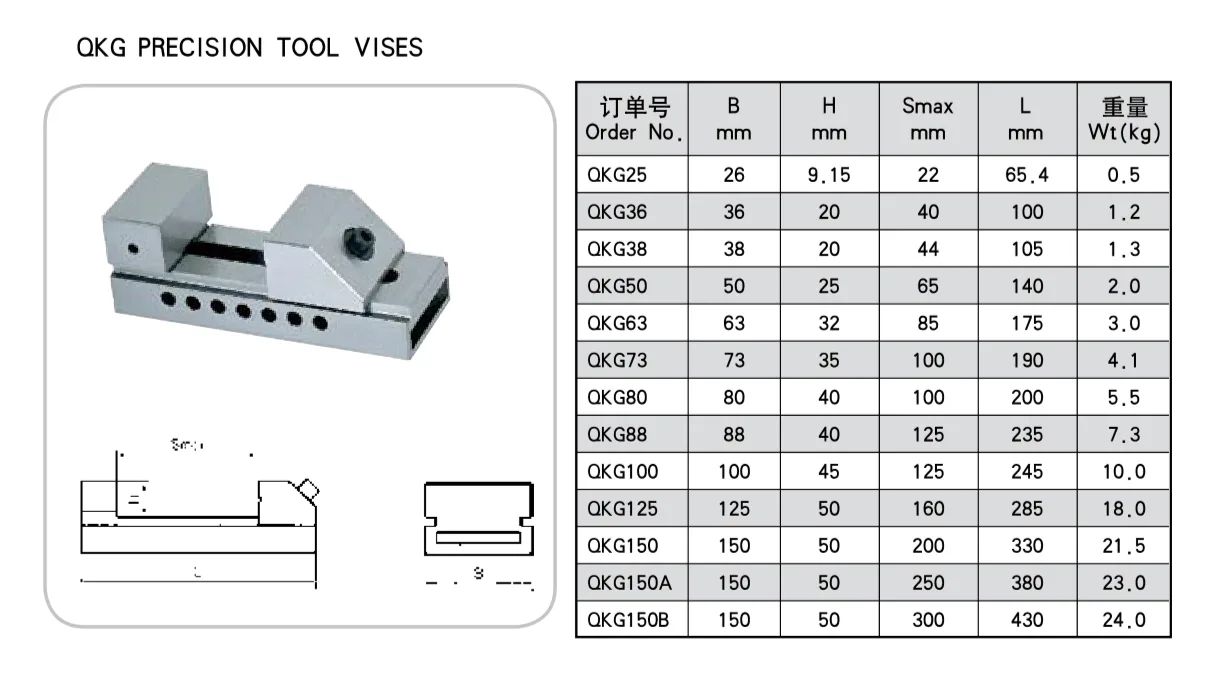 TEBAK QKG Precision Tool Vise QKG25 view 2