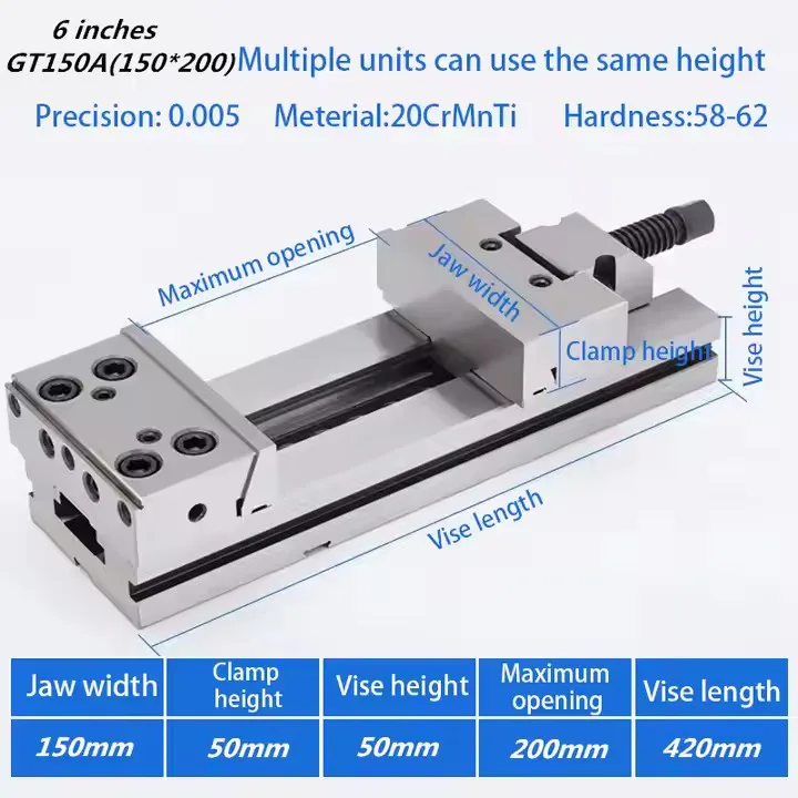 TEBAK GT150A x 200 Precision Modular Vise view 2
