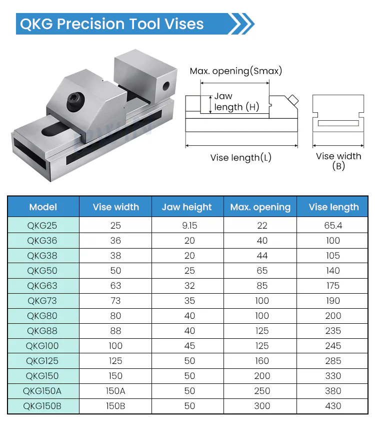 TEBAK GT150 GT175 GT200 Clamping Parallel Bench Vice 8 CNC Milling Machine Tool Modular Vise Precision view 4