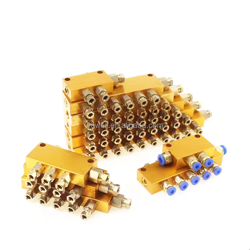 TEBAK HT Type Aluminum 2-12Way Lube Oil Dispenser Piston Distributor Value Manifold Block Metering Divide Lubrication Modular Injector