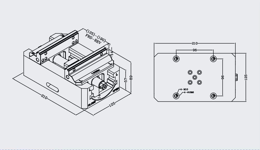 TEBAK Precision H125 Style 4-axis 5-axis Universal Vice Precision Vise CNC Vise Self Centering Vise view 5