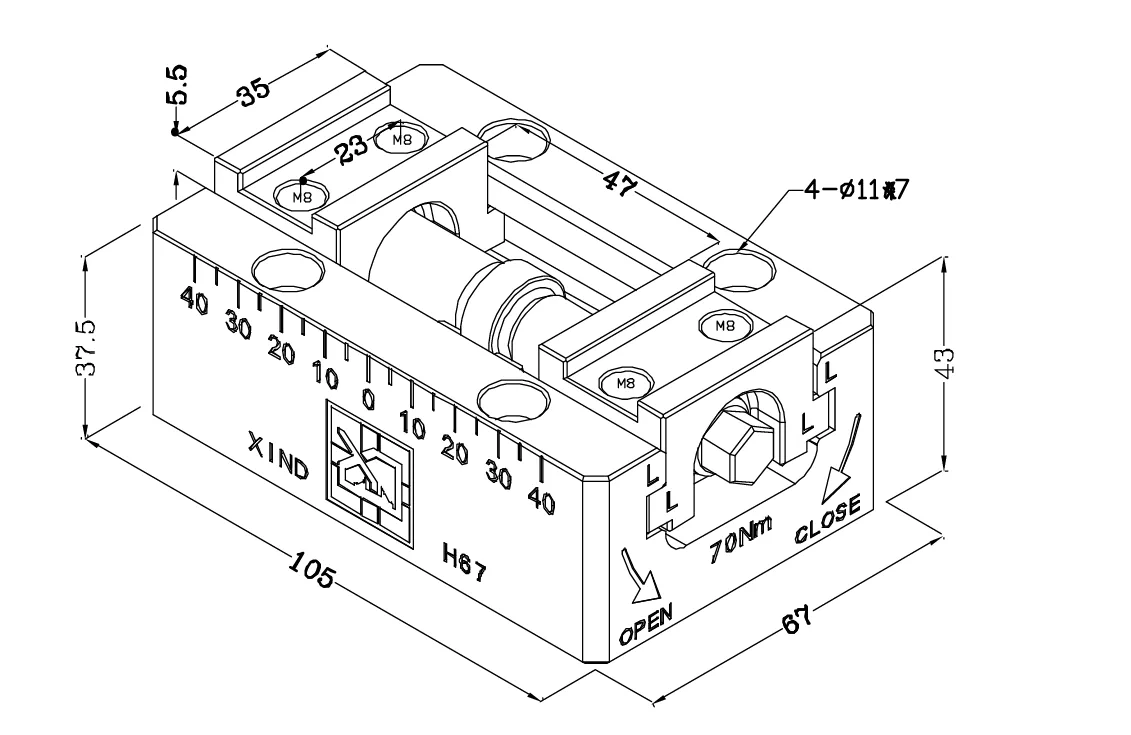 TEBAK Precision H67 Self-centering Vise Style 4-axis 5-axis Universal Precision Vise CNC Self Centering Vise view 3