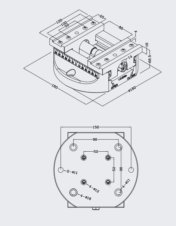 TEBAK CNC Modular Self-centering 5-axis Vise view 5