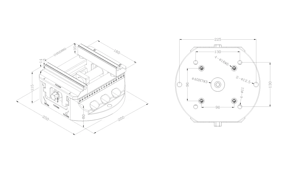 TEBAK 250mm Diameter Heavy-duty Self-centering Vise, Jaw Width 160mm, D250-H160 view 3