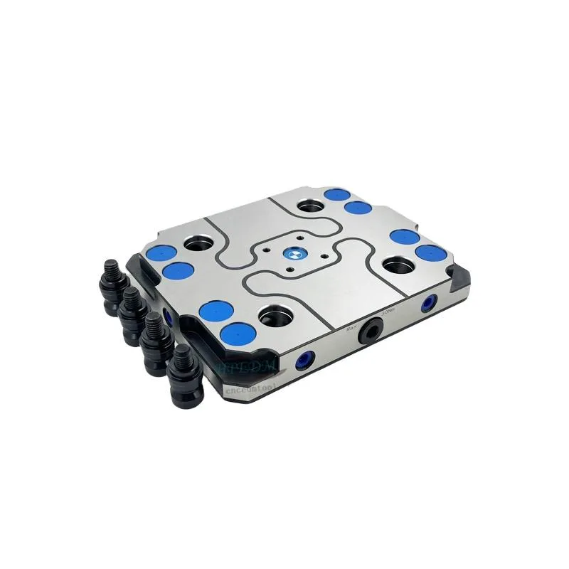 TEBAK 3 Axis,4 Axis,5 Axis CNC Steel zero Point Quick Change Pallet for Spacing 96 mm Self Centering Vise HE-KHDZ96-A view 6
