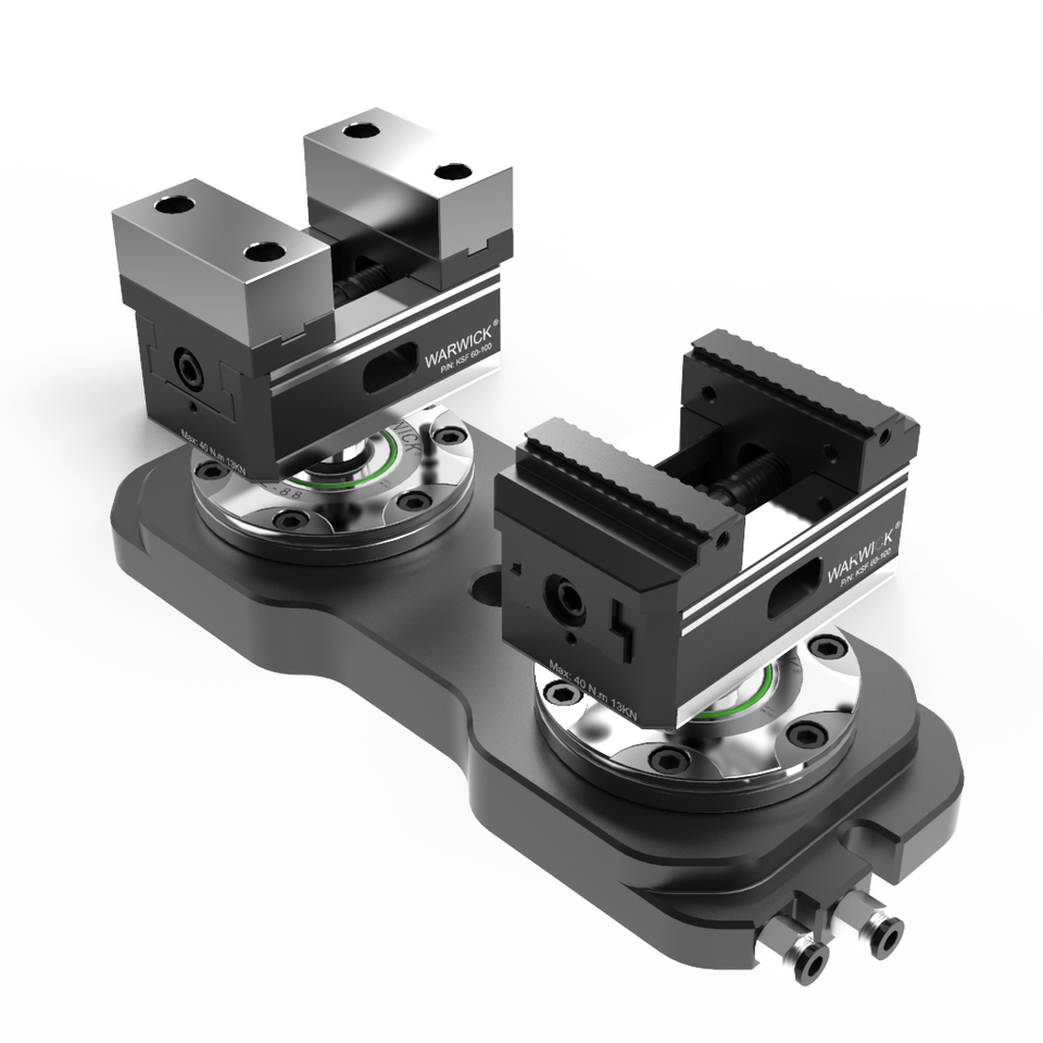 TEBAK KSF60-100A Compact Self Centering Vise With Machinable Soft Jaw for Multi-axis Machining on Cnc Machine view 4