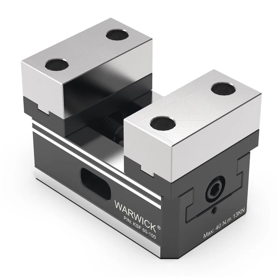 TEBAK KSF60-100A Compact Self Centering Vise With Machinable Soft Jaw for Multi-axis Machining on Cnc Machine