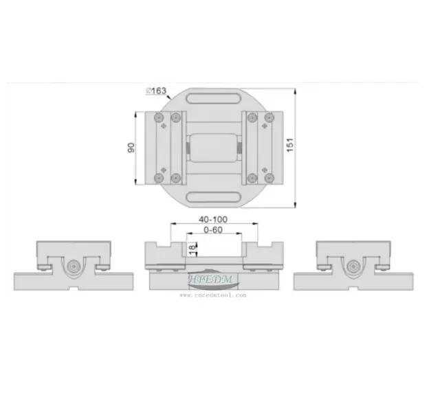 TEBAK 4 Axis 5 Axis Cnc Machine Self Centering Vise view 6