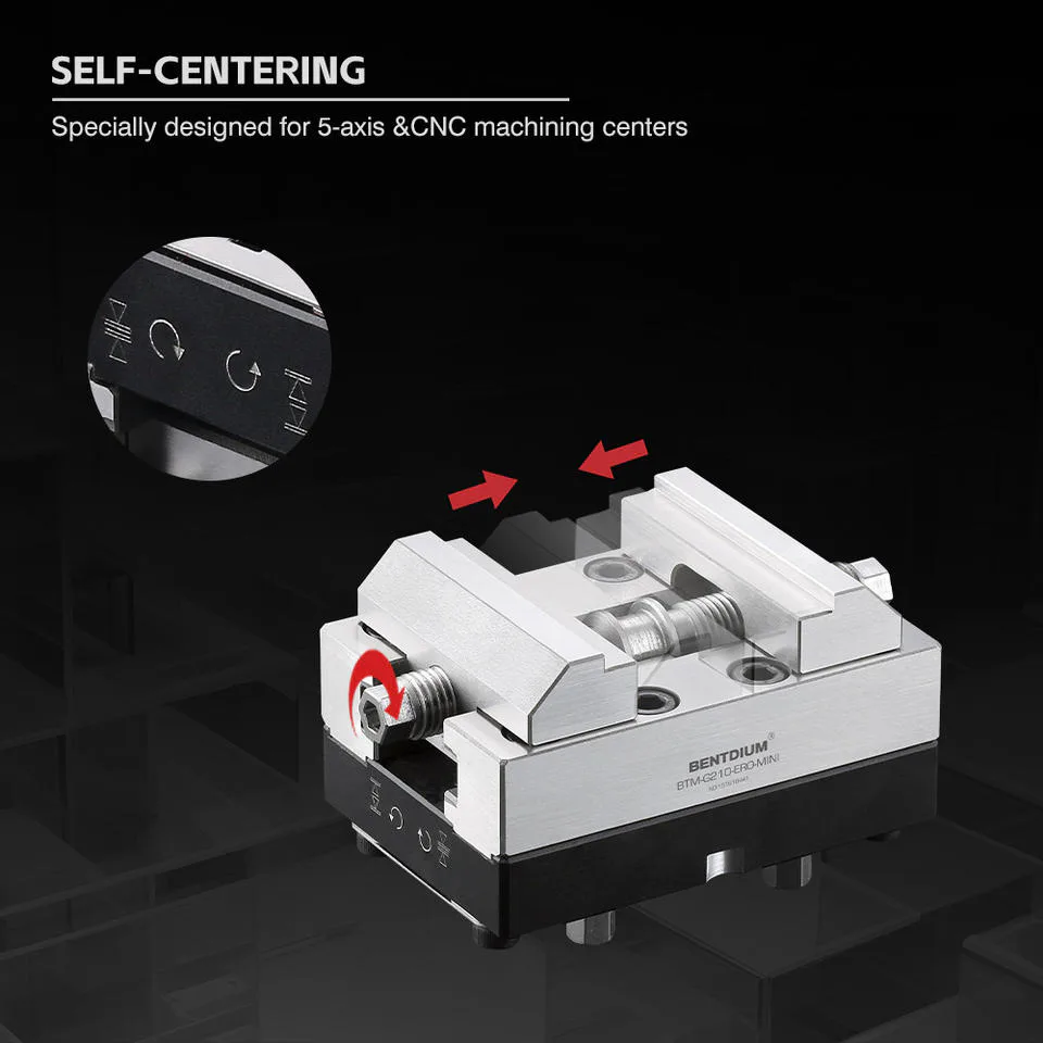 TEBAK Precision Machining Fixture 5-axis Self Centering Vise for Cnc Milling Machine with Clamping Range 48mm G210-PRO-MINI-50 view 3