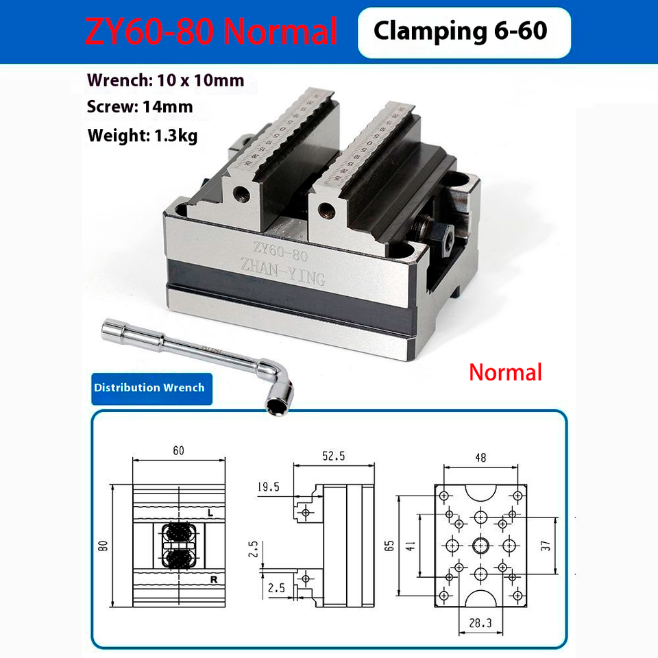 TEBAK Width 8-55mm Increased Claw Height Precision Self Centering Vise Style 4-axis 5-axis Universal Vise CNC Vice view 5