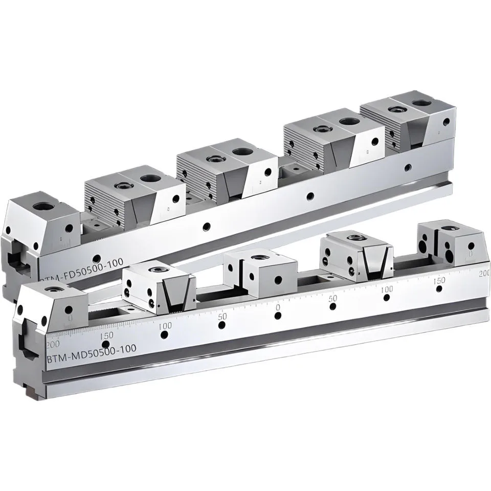 TEBAK Multi-station Pneumatic Fixture Tooling, Parallel CNC Copper Tool Fixture Machining Center Self-centering Table Vise Design view 6