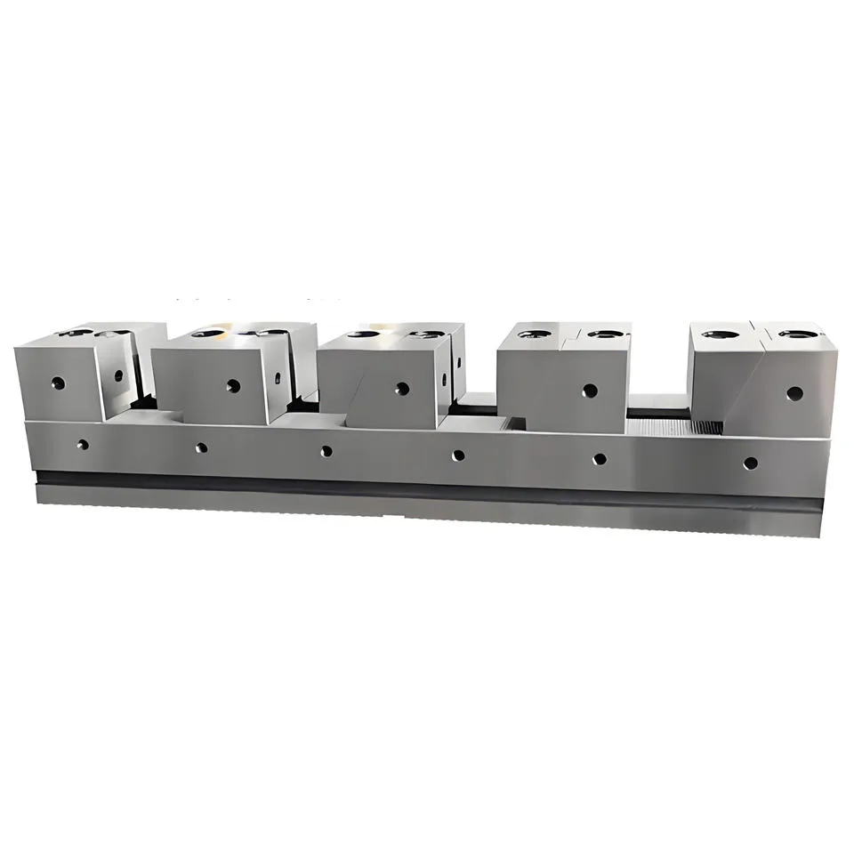 TEBAK Multi-station Pneumatic Fixture Tooling, Parallel CNC Copper Tool Fixture Machining Center Self-centering Table Vise Design view 3