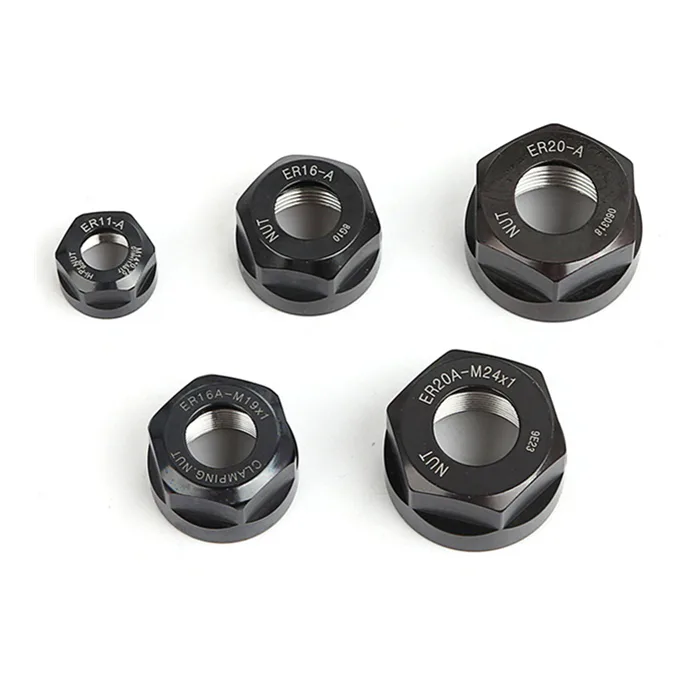TEBAK 42CrMo Steel ER Flat Head Black Oxide Class 4 Nut Collet Clamping Nut for CNC Milling Chuck Holder Lathe view 4