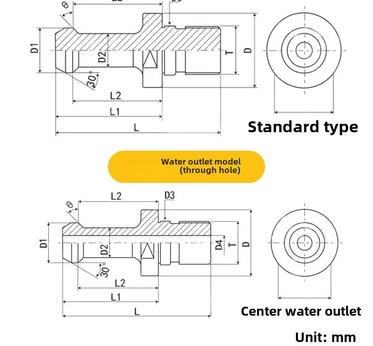 TEBAK Carburizing and Hardening BT30 BT40 BT50 on a CNC Milling Machine with 45° Water Outlet in Through Hole for Riveting view 6