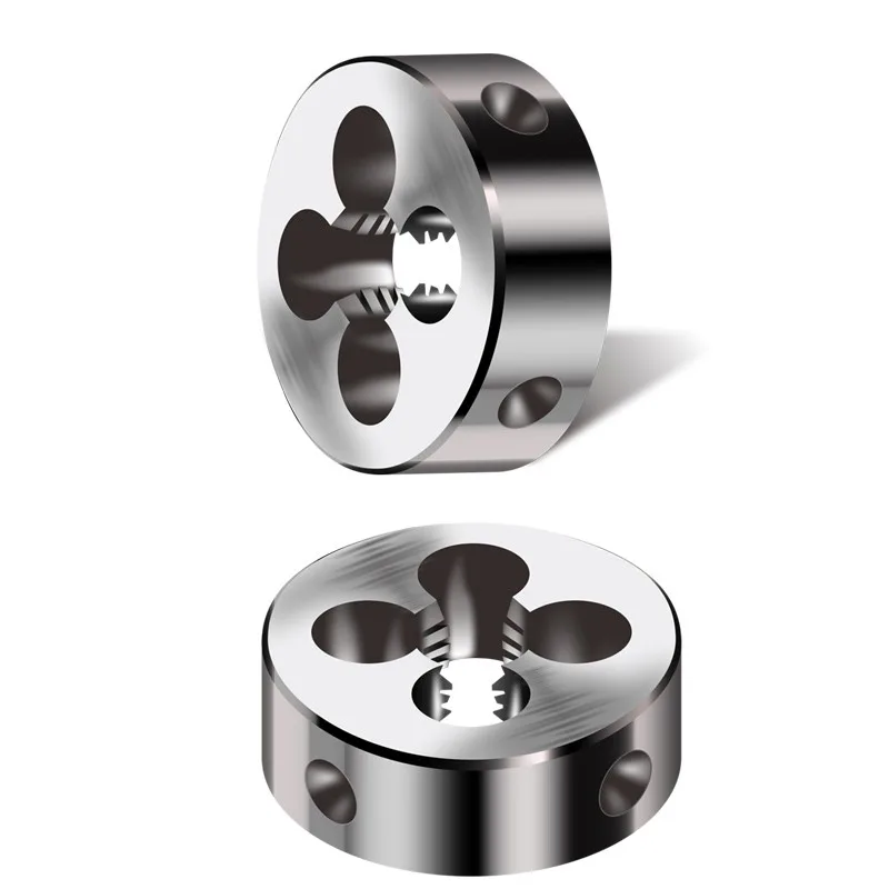 TEBAK Round Die Manual Thread Threading Machine Fine Tooth Cone Taps M1M2M3M4M5M6M8M10M12M14M20 Hand Tap