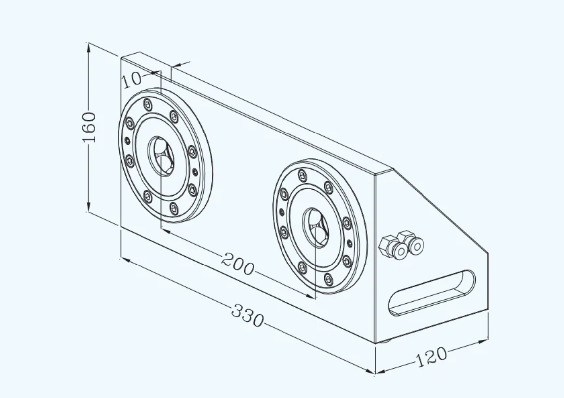 TEBAK K20.3-L2 Pneumatic Chuck Three Axis Steel MTS Pneumatic 4-center Zero Point System Chuck for CNC Heavy Machining view 5